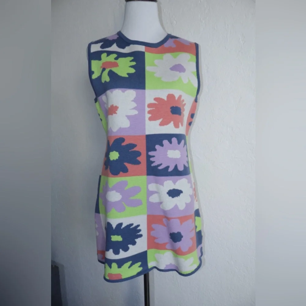 louna retro, hippie Knit Mini Dress women Small - Picture 2 of 7